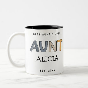 Personalized Aunt Gift Best Auntie Ever Cute Two-Tone Coffee Mug