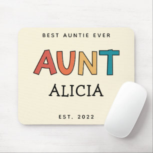 Personalized Aunt Retro Gift Best Auntie Ever Cute Mouse Pad