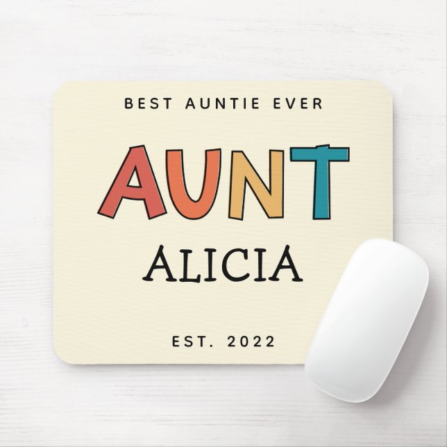 Personalized Aunt Retro Gift Best Auntie Ever Cute Mouse Pad (With Mouse)