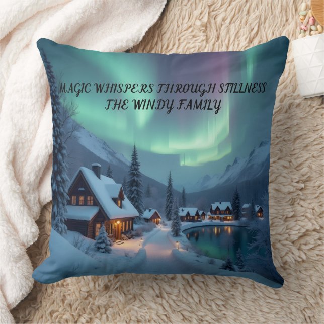 Personalized Aurora Lake Snow Cushion (Blanket)