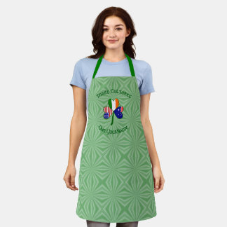 Personalized Australia Ireland USA Shamrock  Apron