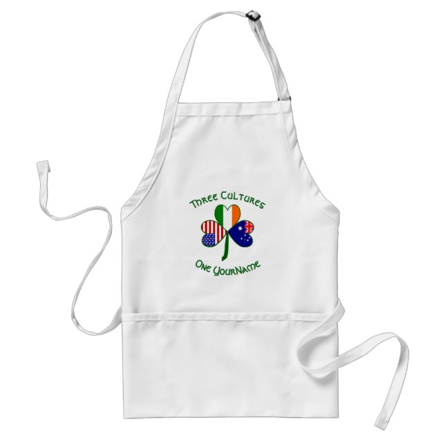 Personalized Australia Ireland USA Shamrock Standard Apron (Front)