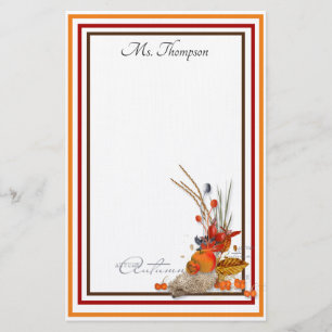 Personalized Autumn Harvest Stationery