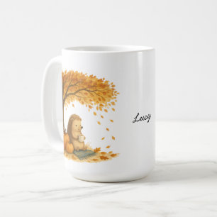 Personalized Autumn Hedgehog Under Tree Coffee Mug