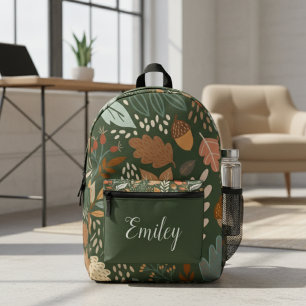 Personalized Autumn Leaves Backpack – Custom Name 