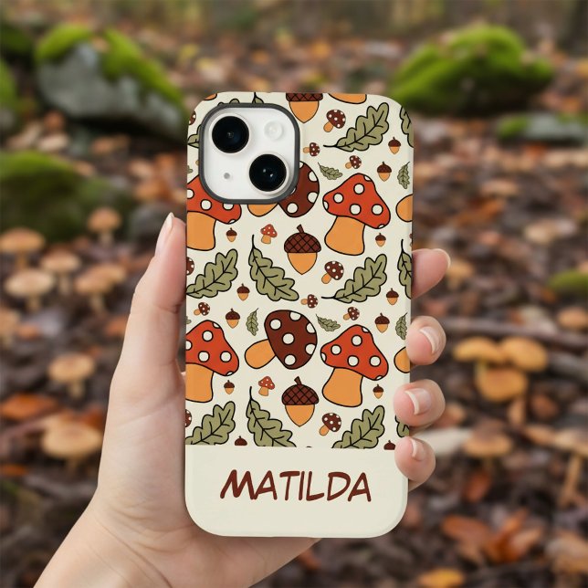 Personalized Autumn Mushroom & Acorn Phone Case (Creator Uploaded)