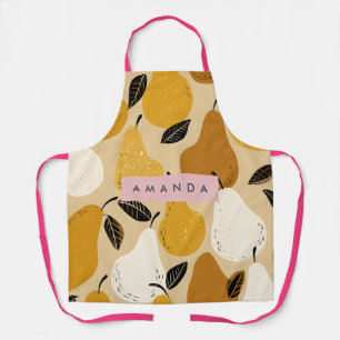Personalized Autumn Pear Fruit Design Apron