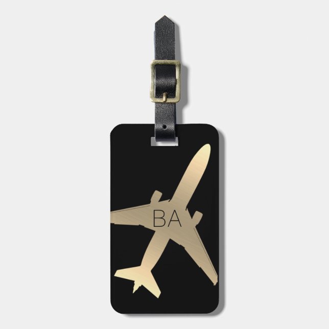 Personalized Aviation Airplane Luggage Tag (Front Vertical)