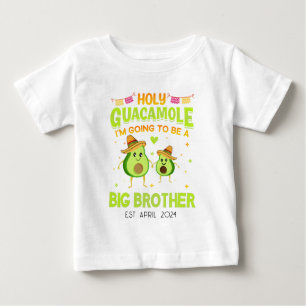 Personalized Avocado Big Brother Announcement  Baby T-Shirt