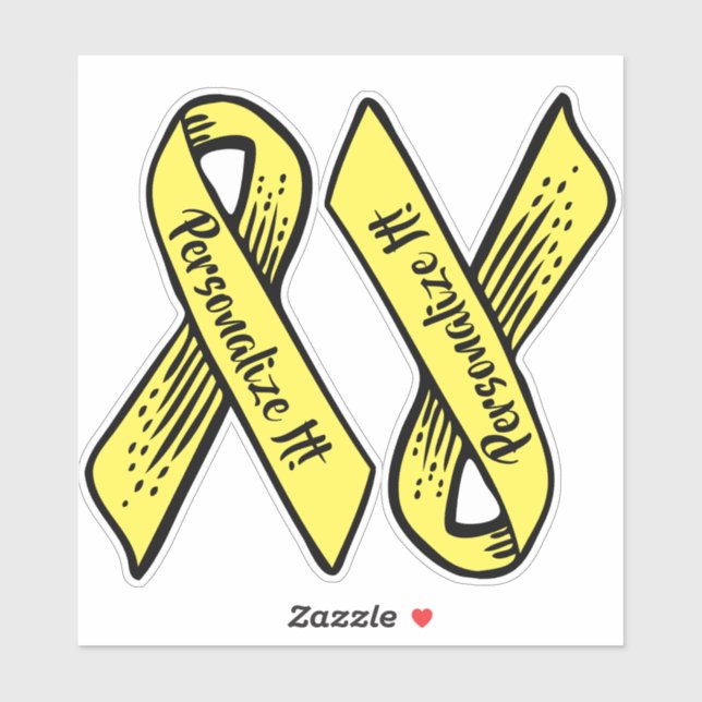 PERSONALIZED Awareness Ribbon Graphic (yellow) (Sheet)