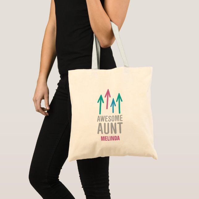Personalized Awesome Aunt Tote Bag (Front (Product))