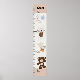 Personalized B is for Bear/Teddy Bear Growth Chart