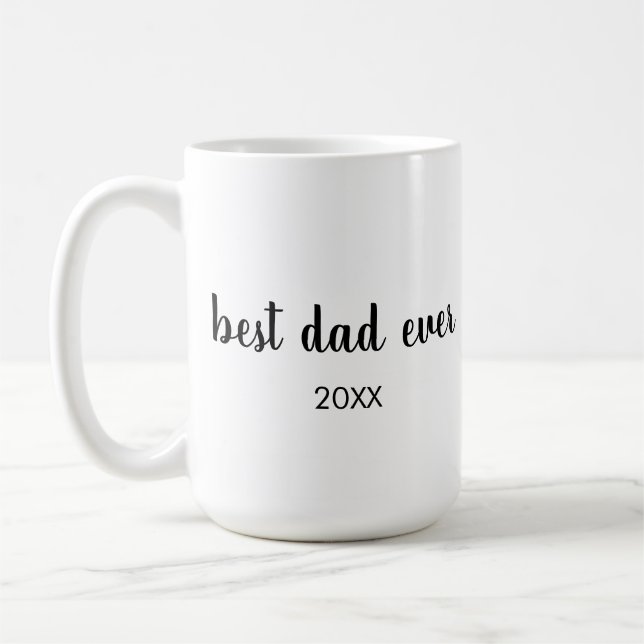 Personalized B&W dated best dad ever Coffee Mug (Left)