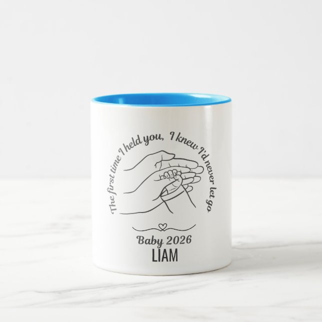 Personalized Baby 2026 Blue Name Coffee Mug  (Center)