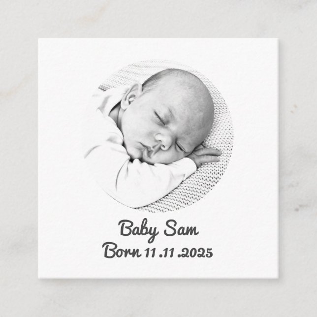 Personalized Baby Birth Announcement card (Front)