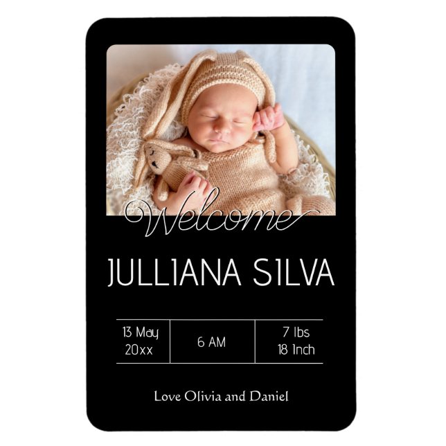 personalized baby Birth announcements  Magnet (Vertical)