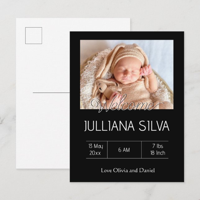 personalized baby Birth announcements  Postcard (Front/Back)