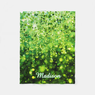 Personalized Baby Blanket With Green Faux Sparkle
