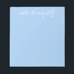 Personalized Baby Blue Notepad<br><div class="desc">Personalize the text,  add your initials,  delete it. White text on a baby blue background.</div>