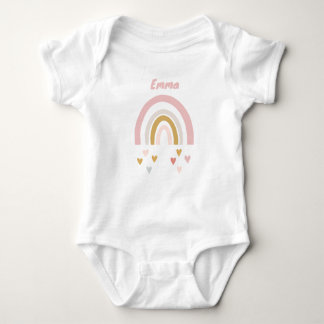 Personalized baby body with name and rainbow baby bodysuit