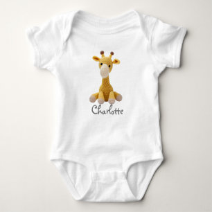 Personalized Baby Bodysuit Crochet Giraffe