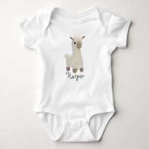 Personalized Baby Bodysuit Crochet Llama