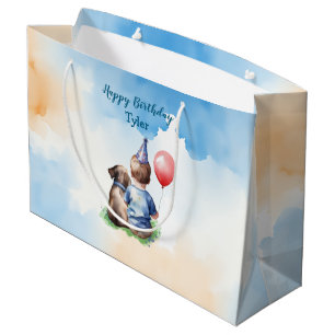 Personalized Baby Boy's Birthday Large Gift Bag