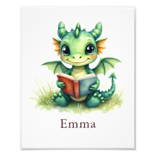 Personalized Baby Dragon Art Print Custom Nursery