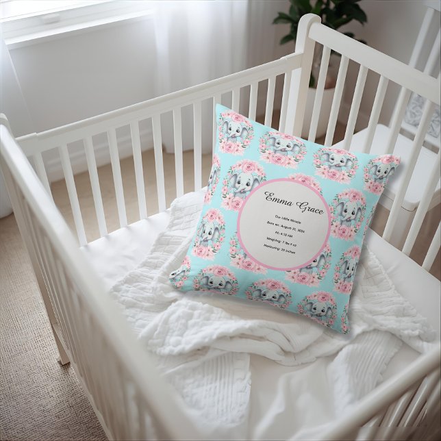 Personalized Baby Elephant Pillow (Creator Uploaded)