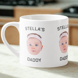 Personalized Baby Face Photo Dad Gift Espresso Cup