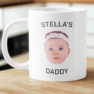 Personalized Baby Face Photo Dad Gift Large Coffee Mug