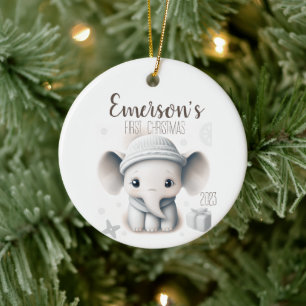 Personalized Baby first Christmas  Ceramic Ornament
