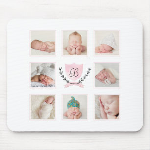 PERSONALIZED BABY GIRL PHOTO COLLAGE MOUSE PAD