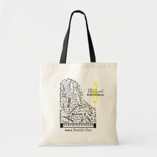 Personalized Baby Grand Piano Student Teacher Tote Bag