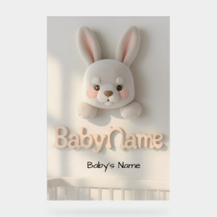 Personalized Baby Name Wall Art – Cute Animal Nurs Acrylic Sign