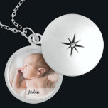 Personalized Baby Photo and Name Locket Necklace<br><div class="desc">Perfect for the new mother,  customize this locket with her newborn's photo and name. Simple and memorable for mother's day,  her birthday,  christmas or any day.</div>