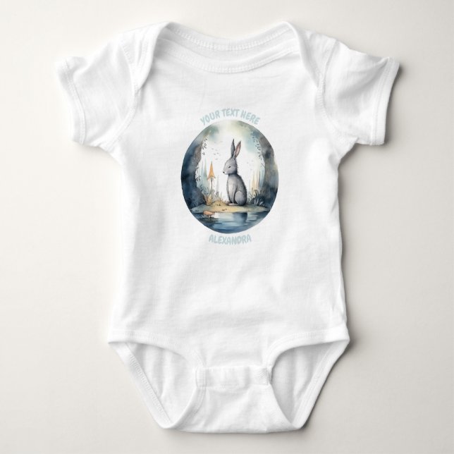 Personalized baby Rabbit bodysuit (Front)