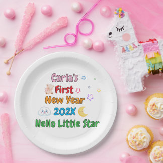 Personalized Baby’s First New Year – Cute Design Paper Plate