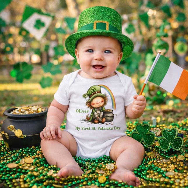 Personalized Baby’s First St. Patrick’s Day  Baby Bodysuit (Creator Uploaded)