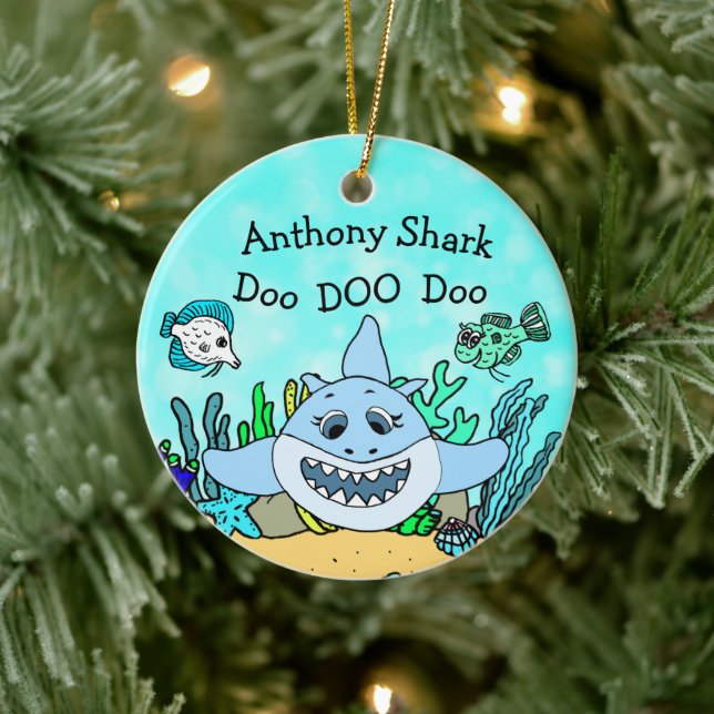 Personalized Baby Shark Family Christmas Ornament (Tree)