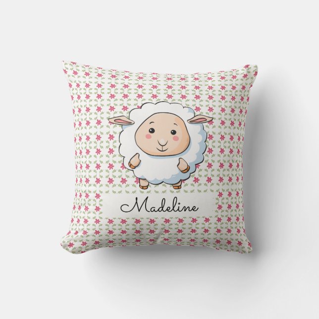 Personalized Baby Sheep Cushion (Front)