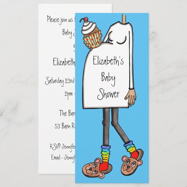 Personalized Baby Shower Medium Skin Tone Invitation (Front/Back)