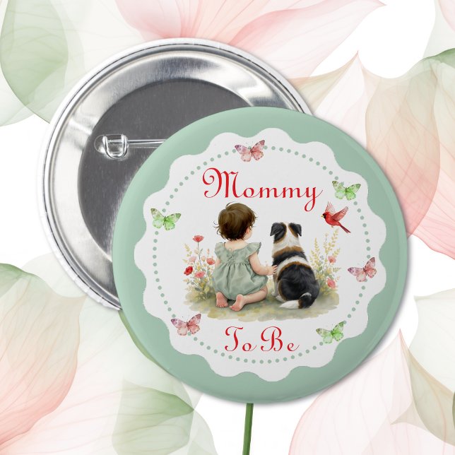 Personalized Baby Shower | Mom To Be 6 Cm Round Badge (Creator Uploaded)