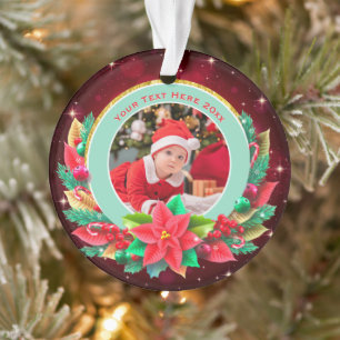 Personalized Baby's First Christmas   Custom Photo Ornament