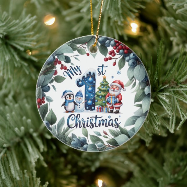 Personalized Baby's First Holiday Keepsake Ceramic Ornament (Tree)