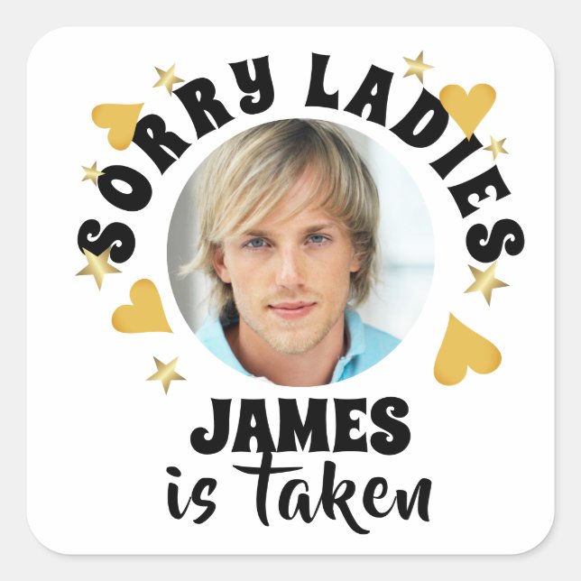 Personalized Bachelorette Party Favor Custom Photo Square Sticker (Front)