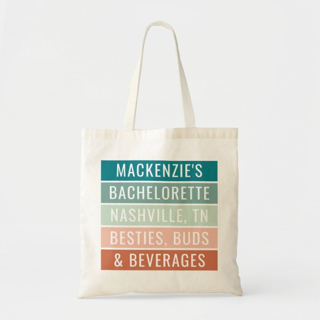 Personalized Bachelorette Trip Custom  Tote Bag (Front)