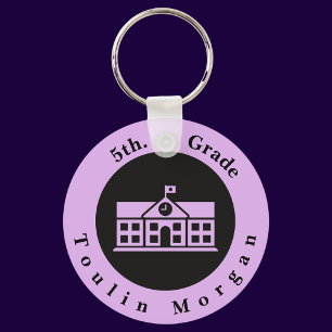 Personalized Back to School 5th. Grade Key Ring