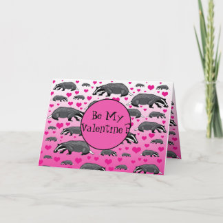 Personalized Badger Valentines Card