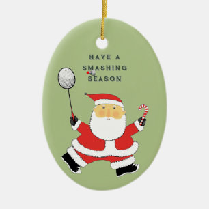 personalized badminton collectible ceramic ornament